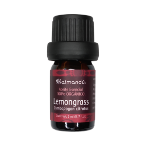 Frasco de aceite esencial de lemongrass certificado orgánico, 5 ml