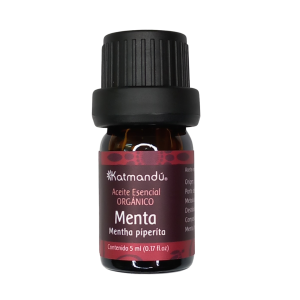 Frasco de aceite esencial de menta certificado orgánico, 5 ml